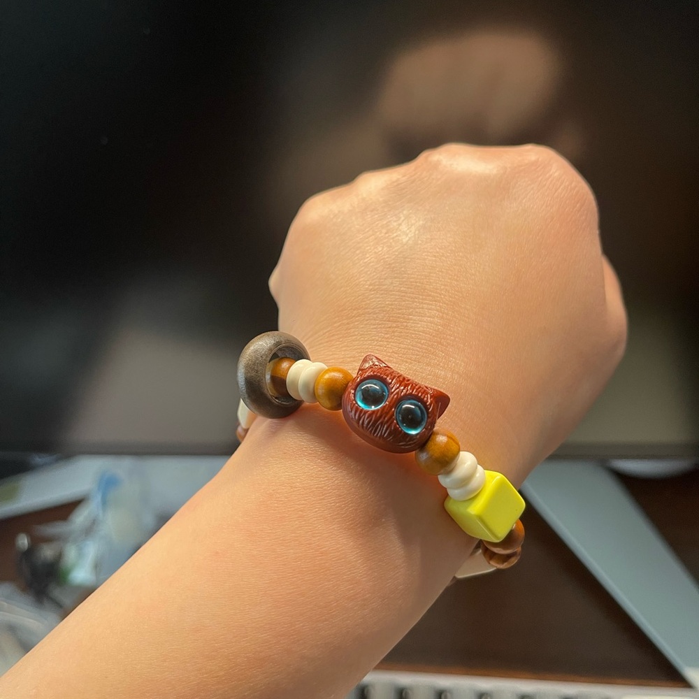 Colorful Beaded Owl Bracelet